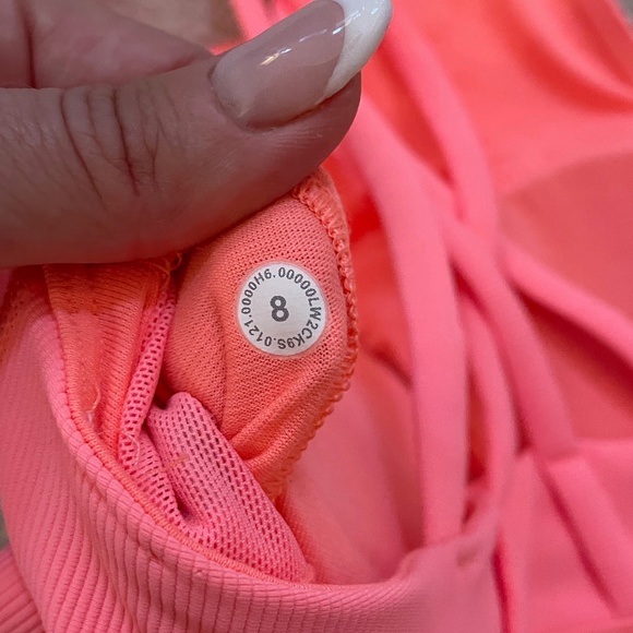NWOT Lululemon Energy Bra High Neck Long Line Rib Sunset Size 8 - Picture 5 of 5